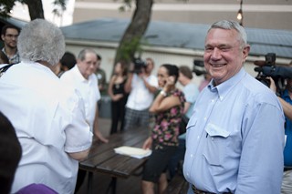 Mayor Lee Leffingwell smiles as he secures another term.