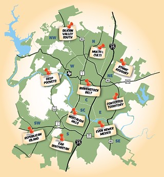 Under both the proposed 10-1 and 8-2-1 districting plans for City Council, the city would be divided into districts from which most or all council members would be elected. No specific map has yet been proposed, nor has the districting process yet been determined. With a bit of ironic foresight, it’s possible to speculate on what 10 council districts might turn out to be.