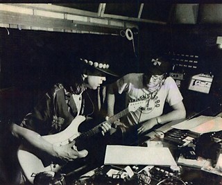 Stevie Ray Vaughan and Steve Mendell circa 1986