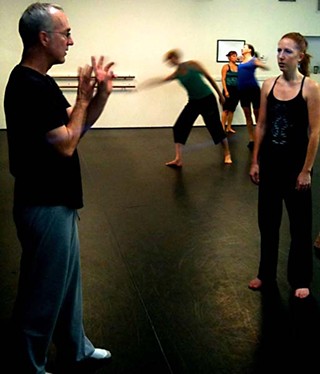 José Luis Bustamante works with KDH company dancer Alyson Dolan.