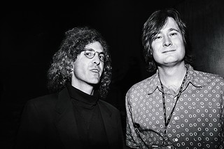 SXSW co-founder Louis Meyers (l) with his replacement, Brent Grulke, 1994