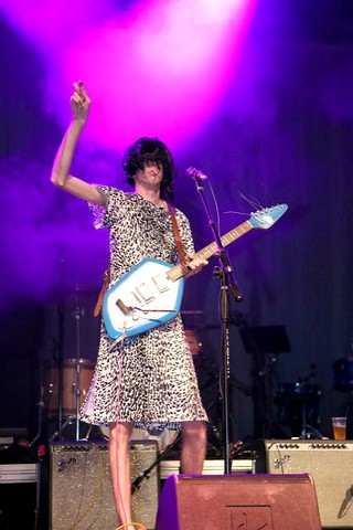 Sometimes you get the pensive, pissed-off Bradford Cox, and others you get a guy in a dress and wig.
