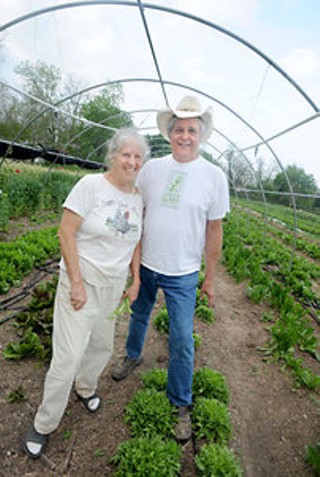 Carol Ann Sayle (l) and Larry Butler at Boggy Creek Farm