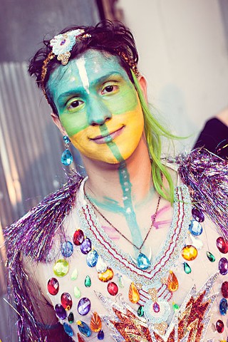 Ed Lehmann's gorgeous Queerbomb portrait of Julian Bendaña represents all the color, unity, acceptance, and love of the dazzling event.