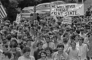 Some 20,000 UT students, professors, and staff march through Downtown in response to the 1970 fatal shooting of student protesters at Kent State and Jackson State by the National Guard and state police, respectively.
