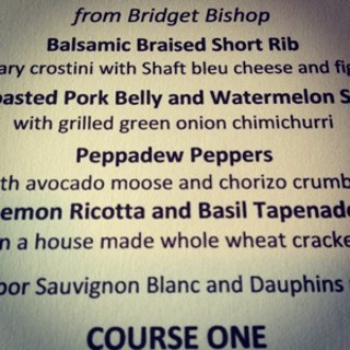 The dinner featured wine pairings with each course, such as this Badenhorst 