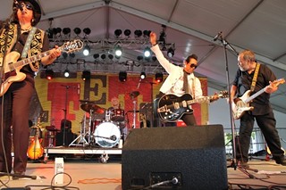 Last Gang in Town: (l-r) Javier Escovedo, Rey Washam, Alejandro Escovedo, and Jon Dee Graham at the Zilker Tent stage for the first weekend of ACL Fest 2013