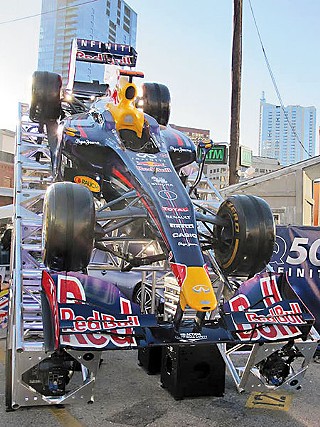 A replica of the winning Formula One race car on view during the weekend's Fan Fest activities Downtown