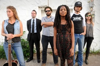 The Austin Six: (l-r) Carson McHone, Mrs. Glass, Jesse Moore, Aisha Burns, Leo Rondeau, Dana Falconberry