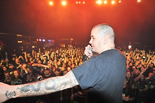 Phil Anselmo onstage at Emo's last year during Housecore Horror