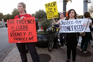 Protesters call on Texas officials to bring justice to Rodney Reed at a January rally.