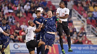 Action from the Aztex 4-1 win over the San Antonio Scorpions