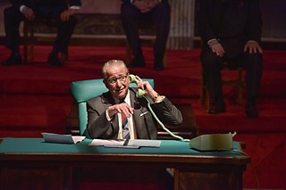 Steve Vinovich as LBJ in Zach Theatre's <i>All the Way</i>