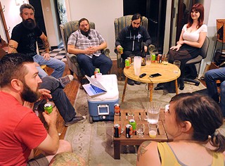 From left: Jake Maddux, Tony Drewry, Chris Troutman, Tre Miner, Sahara Smith, Jessica Deahl