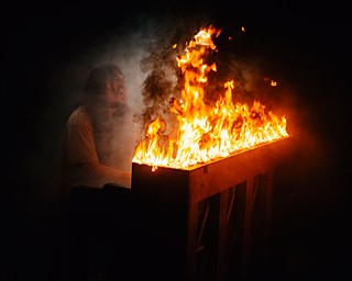 Charlie Pierce demonstrates his combustible keyboard style.