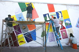 Volunteers at Arte Texas recreate La Lotería, an East Austin mural at the heart of the community.