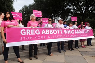 Planned Parenthood supporters rally at the Texas State Capitol earlier this month.