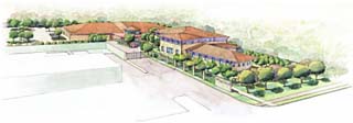 Artist's rendering of the new Austin Planned Parenthood family-planning facility and clinic in South Austin (at Ben White and Congress, see map below), scheduled to break ground in September. Under legislation enacted by the 78th Legislature, as an abortion provider the facility would be denied public funds -- including federal funds. Austin Planned Parenthood has joined a suit challenging the law.