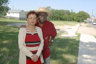 Leonard and Minnie Mann across 12th Street from Minnie's Beauty Salon, at the site of the controversial Anderson Hill town homes