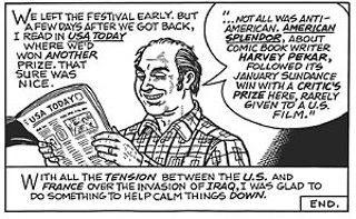From “My Journey to Cannes,” by Harvey Pekar, art by Gary Dumm