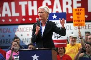Cecile Richards of Planned Parenthood speaks against a rule banning the provider from the Women's Health Program during a March 2012 Capitol rally.
