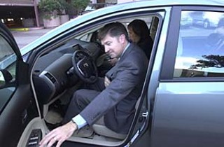 Toyota chose Austin as one of the cities to unveil the newest model of its Prius, a gas/electric hybrid vehicle that Toyota says will get 55 miles per gallon and have very low emissions. The Nov. 12 event featured a test drive by the mayors of Round Rock, Lockhart, and San Marcos and Austin's Will Wynn (above). Wynn said that Austin was an appropriate site for the test drive, given the efforts of Austin Energy and the University of Texas to develop clean energy alternatives.