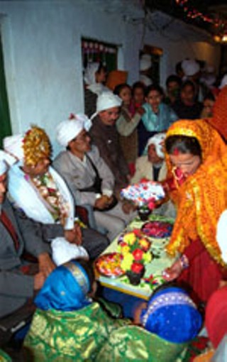 Scenes from a Darma-Hindu wedding outside 
Dharchula