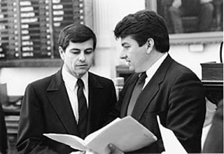 Tom Craddick and Bruce Gibson.</font></b><br>
<font class=smallsans>
(photo courtesy Texas State Library and Archives
Commission)