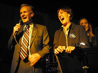 Who says Lloyd Doggett is out of touch with the new 
District 25? On election night at Ruta Maya Coffee House, 
the Democratic nominee and presumptive winner of the 
district referred to wife Libby as <i>mi esposa</i>, a 
reference to his poor Spanish skills that drew a laugh 
from supporters. Texas Democrats also got to laugh at 
Tom DeLay a bit on election night – his attempt to 
redistrict Doggett out of existence failed miserably, and 
Democratic redistricting supporter Ron Wilson was 
tossed out of his Houston state House district by angry 
voters. See our <a 
href=pols_string_all.html><b>election coverage</
b></a>.