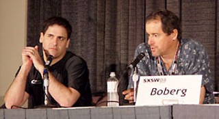 Dallas Mavericks owner Mark Cuban (l) and IRS Records' Jay Boberg