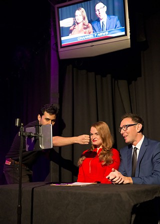 News you can use to amuse: (l-r) Sushant Sethi, Jennifer Banister, and Scott Rose