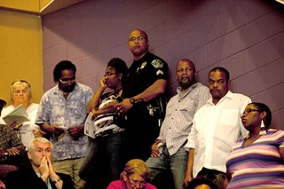 A community meeting held in East Austin following the shooting by Austin Detective Charles Kleinert of Larry Jackson, on July 26, 2013