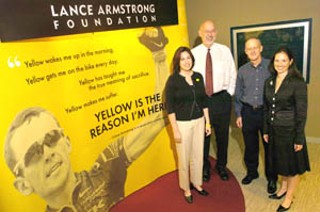(l-r) Director of communications Bianca Bellavia, 
chairman of the board of directors E. Lee Walker,   
<p>

 vice-chairman Dennis Cavner, and director of 
development Rachel Armbruster