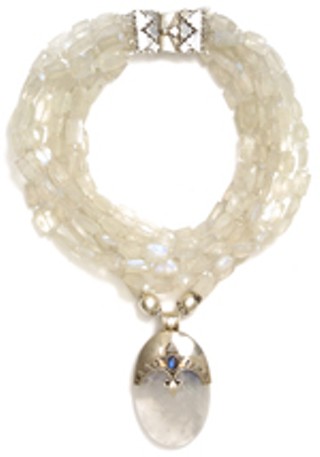 A magnificent moonstone and sterling silver necklace <br>from former Texan Marti Oppenheimer<br>(<a href=http://www.martidesigns.com target=blank><B>www.martidesigns.com</b></a>), <br>who will be showing her jewels at Russell Korman on Dec. 17th and 18th.