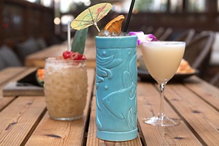 Banana Surfer, Tiki Toker, and Wildflower cocktails