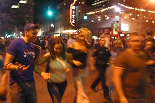 A busy Sixth Street weekend, including an MTV
cameraman, the stars of <i>The Real World</i>, and
their bodyguard and entourage.