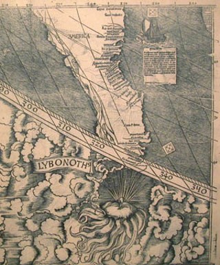 The 1507 Martin Waldseemuller map (detail) that gave America its name