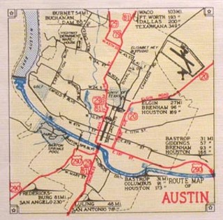 Detail of official Texas Highway map from 1938