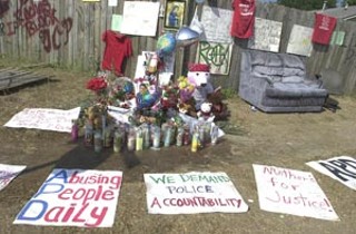 Protesters and friends of Daniel Rocha have expressed anger toward APD with a memorial at the scene of the shooting.