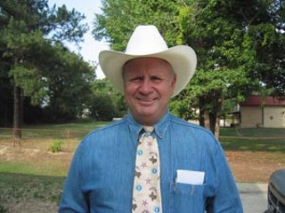 Cass County Judge Charles McMichael, of Linden, describes George W. Bush as a wannabe cowboy.