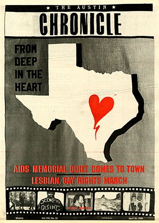 Cover of the Chronicle's April 28, 1989 issue, also used for the paper's contribution to the national AIDS Memorial Quilt