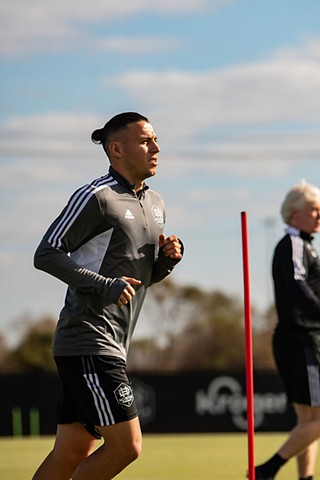 New Houston Dynamo Designated Player Sebastián Ferreira participates in his first MLS training session