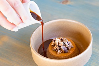 Dark chocolate flan
