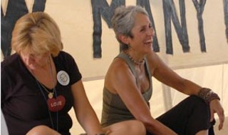 Cindy Sheehan and Joan Baez