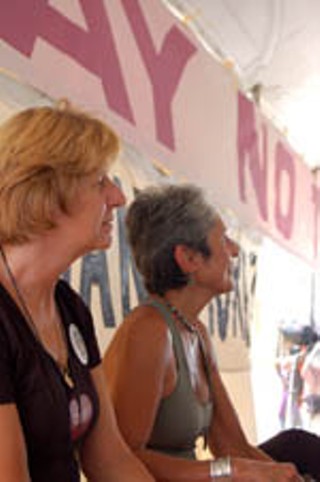 Cindy Sheehan and Joan Baez