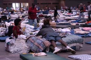 Evacuees from Hurricane Katrina poured into shelters
across Texas, including the Austin Convention Center.
Approximately 4,000 people are estimated to have filled
the center, causing the city to cancel at least one
convention and scramble to find alternative
arrangements for others.