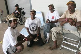 The 'back porch' provided a New Orleans lagniappe: visit, talk, listen to music.