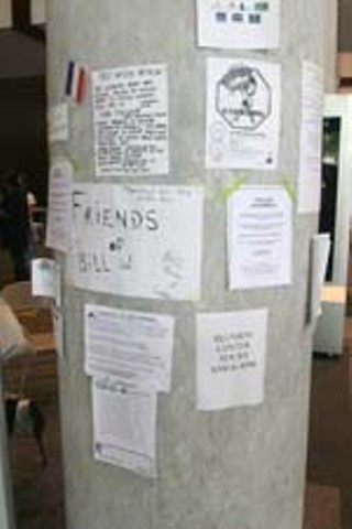 Every pillar became an instant billboard: people looking for family and friends.