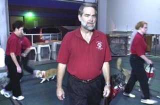 Jerry Dunham fancies Great Danes; he says a mandatory
spay/neuter ordinance would primarily punish
conscientious breeders like himself.