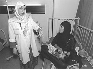 The Iraqi health care system was badly damaged by U.S. 
sanctions in the Nineties, which limited access to basic 
medical supplies. According to reports by Doctors 
Without Borders, hospital conditions have not improved 
since the beginning of the war. Iraqi doctors and nurses 
struggle to treat patients without basics like bandages, 
painkillers, and instrument sterilizers. Medical 
equipment is often outdated or in need of repair. In 
addition, doctors are frequent targets for both U.S. and 
insurgent hostility.